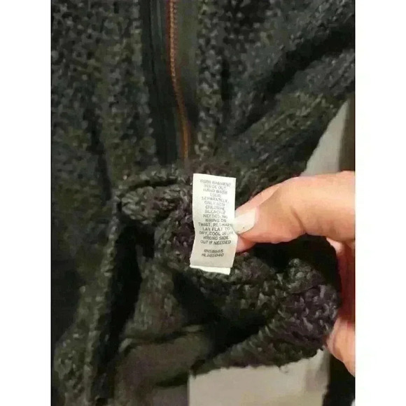 Trouve Sweater Moto Jacket Faux Leather Size LARGE - Picture 7 of 12